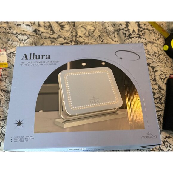 Allura Tri-Tone LED Makeup Mirror With Bluetooth Speakers & Adjustable Tilt - Picture 12 of 12